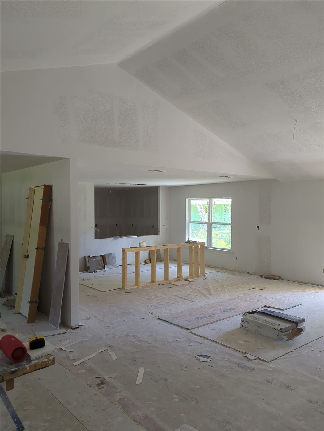 Kitchen and great room mid-renovation, progress photo