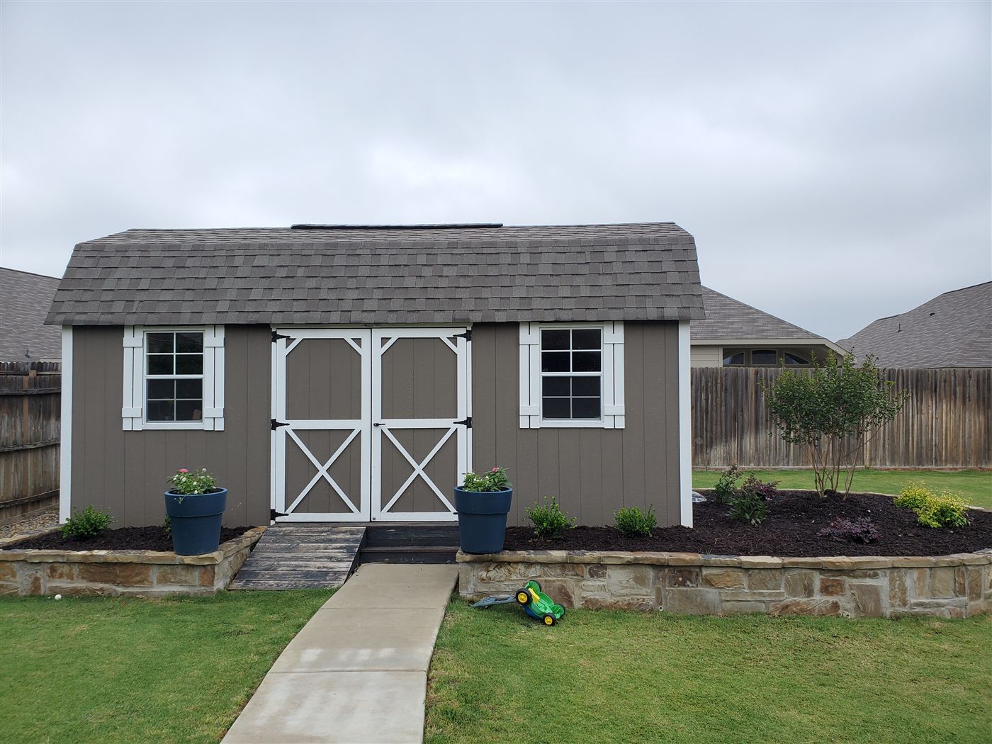 Finished outdoor storage structure, after photo