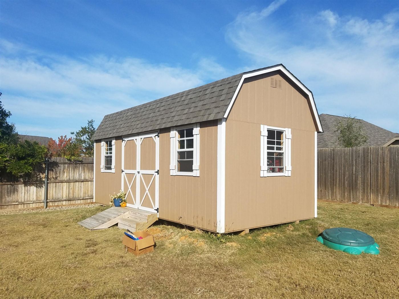 Empty backyard before outdoor structure