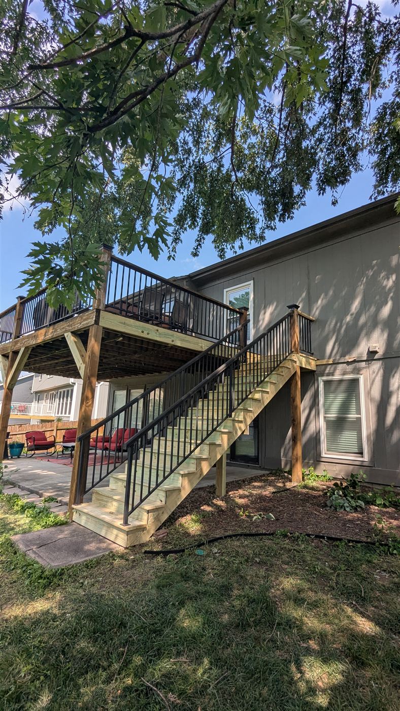 Rebuilt deck stairs, after photo
