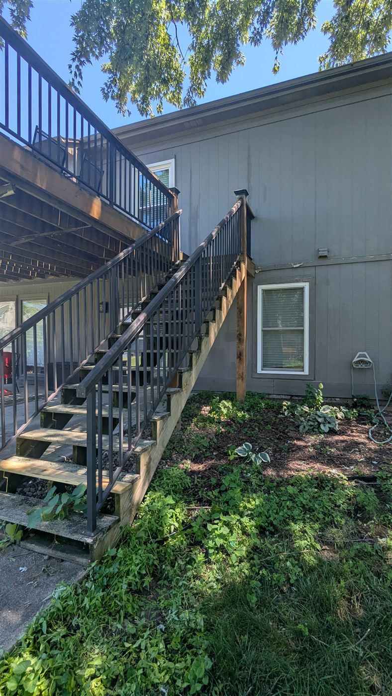 Old rickety deck stairs before rebuild